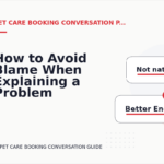 How to Avoid Blame When Explaining a Problem in Pet Care Booking Conversation English